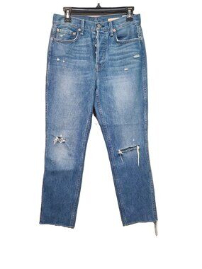 Noend Denim High Rise Straight Crop Jeans Size 26 Blue EUC